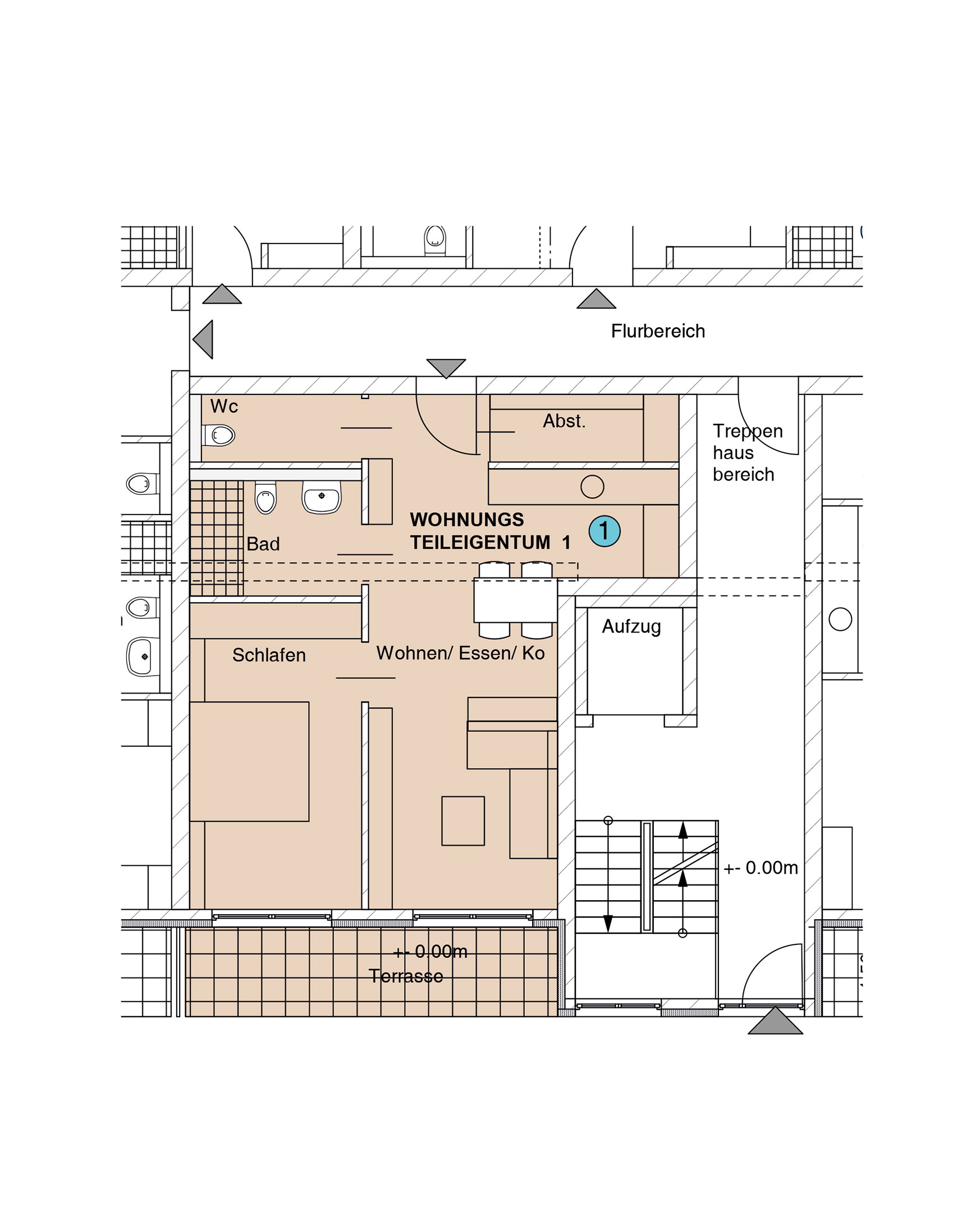 Grundriss einer Wohnung