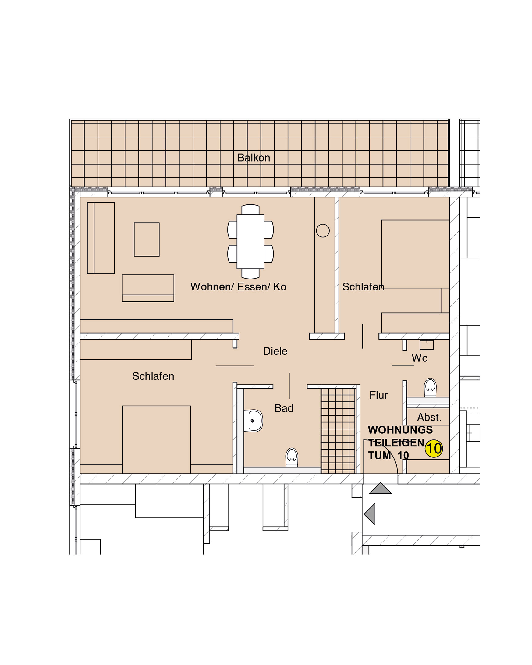 Grundriss einer Wohnung