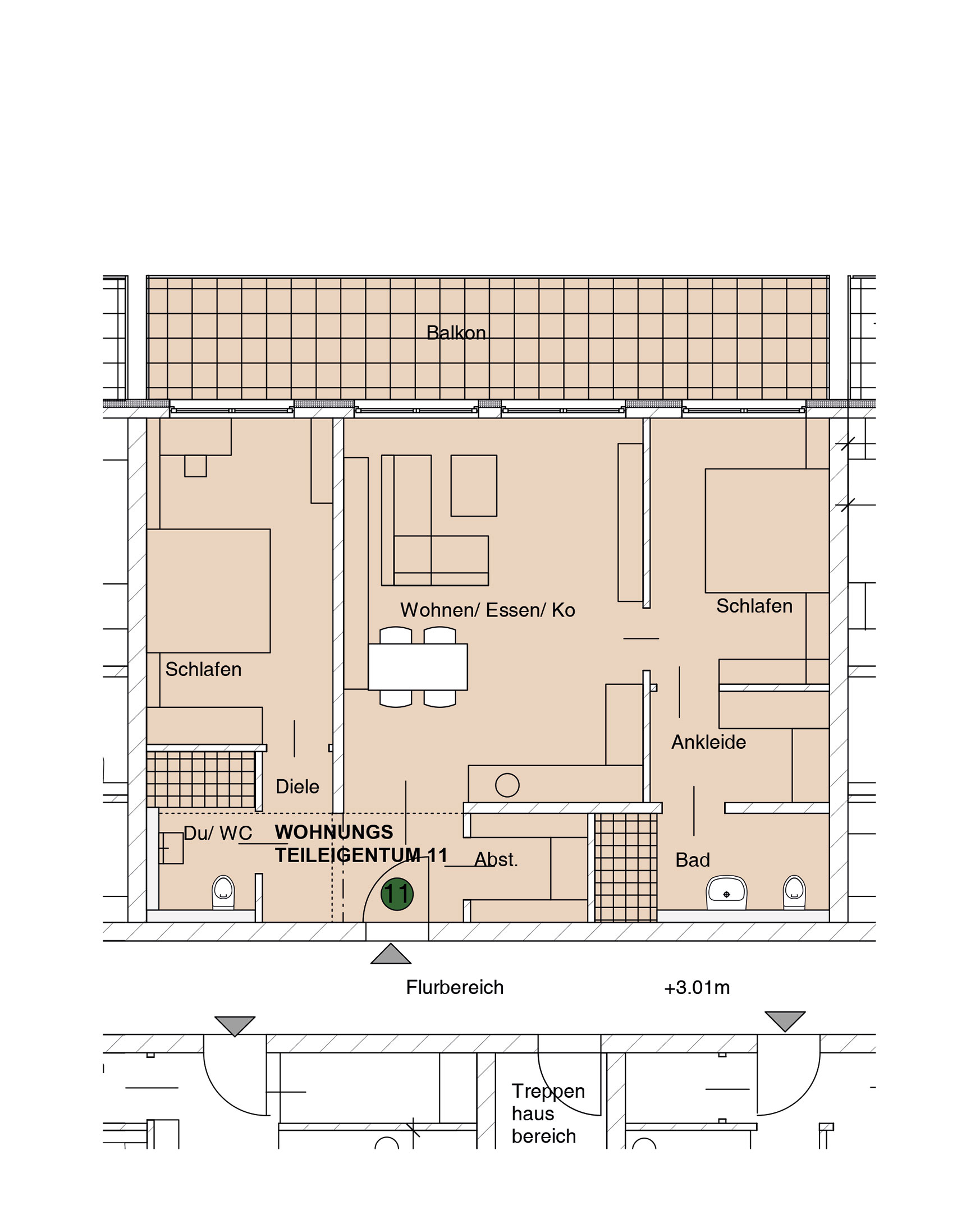 Grundriss einer Wohnung
