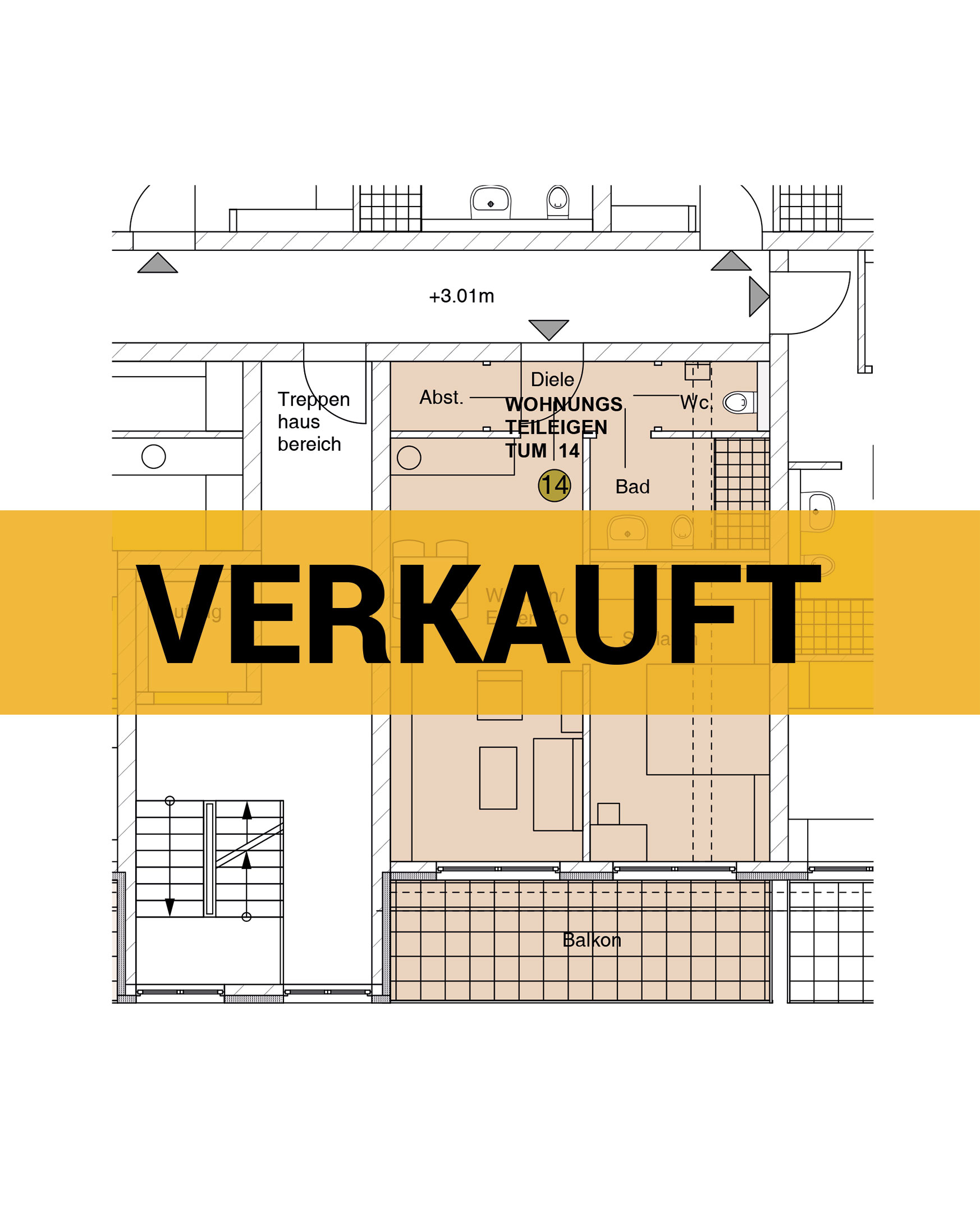 nowiBAU Grundriss einer Wohnung - verkauft