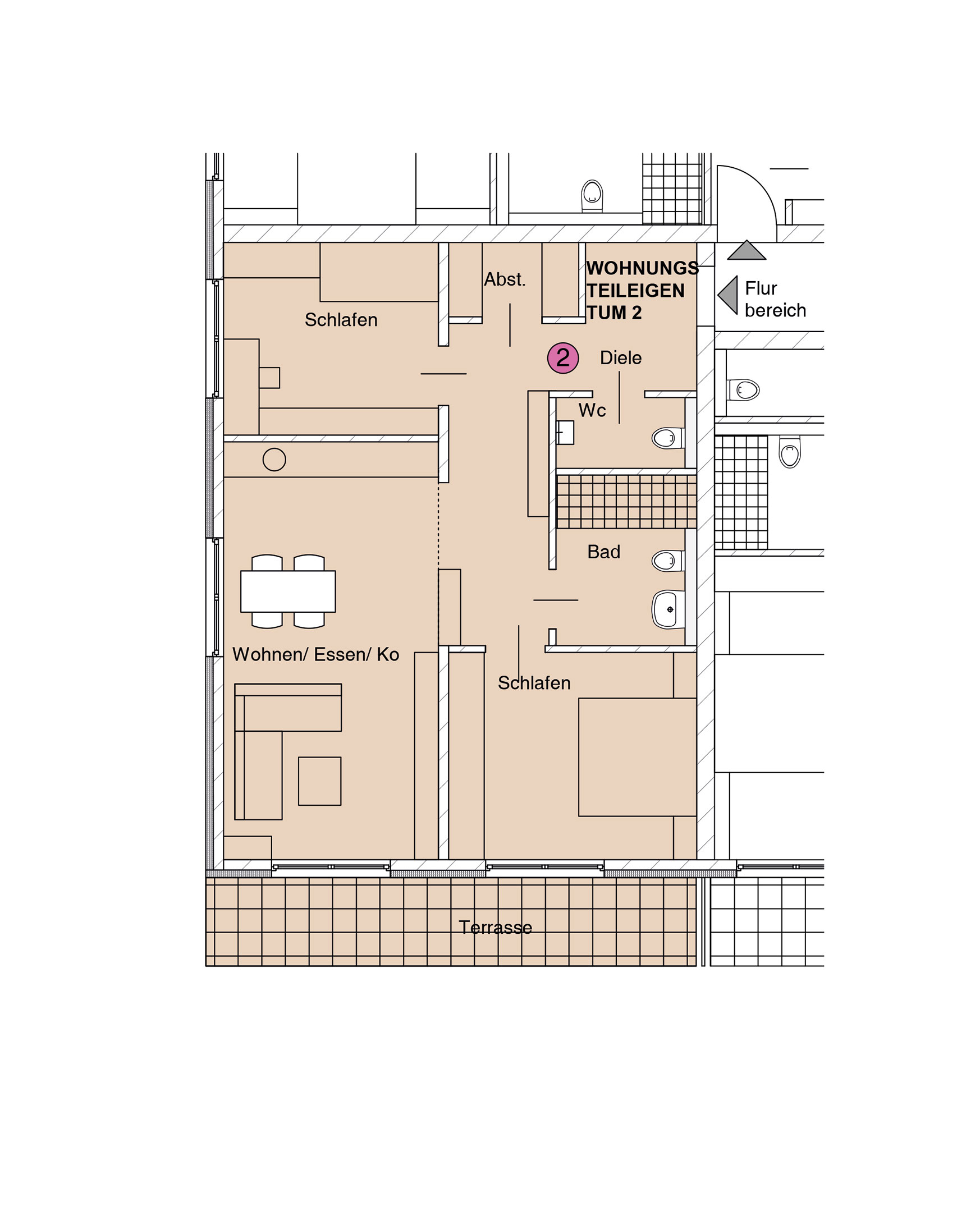 Grundriss einer Wohnung