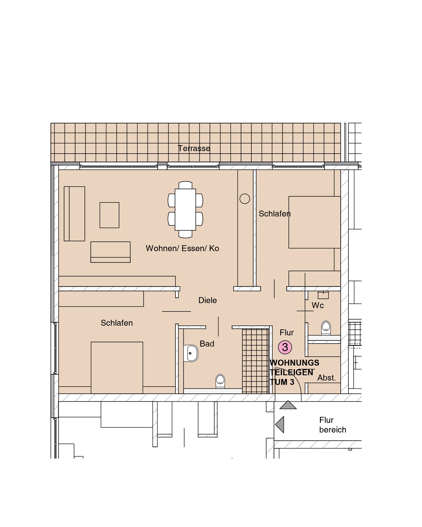 Grundriss einer Wohnung