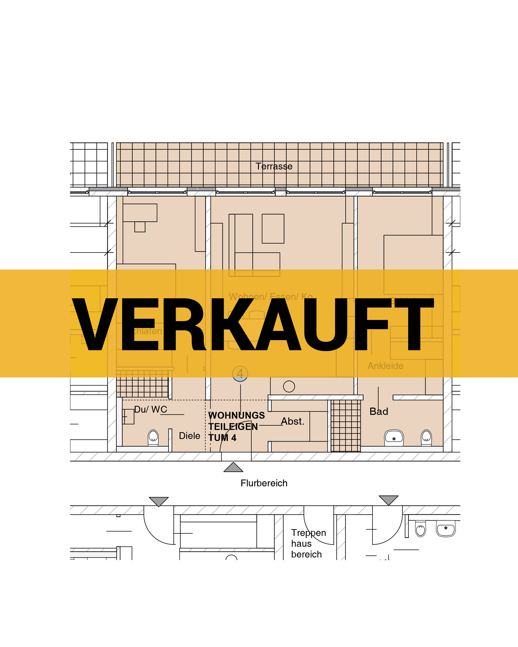 Grundriss einer Wohnung - verkauft