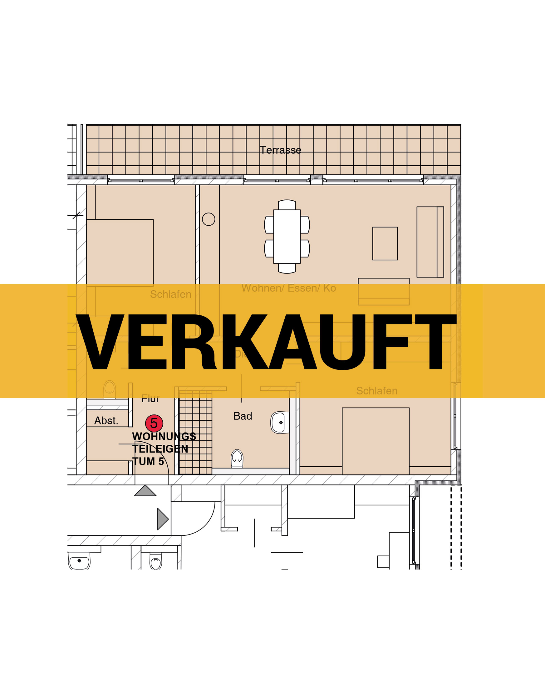 Grundriss einer Wohnung - verkauft