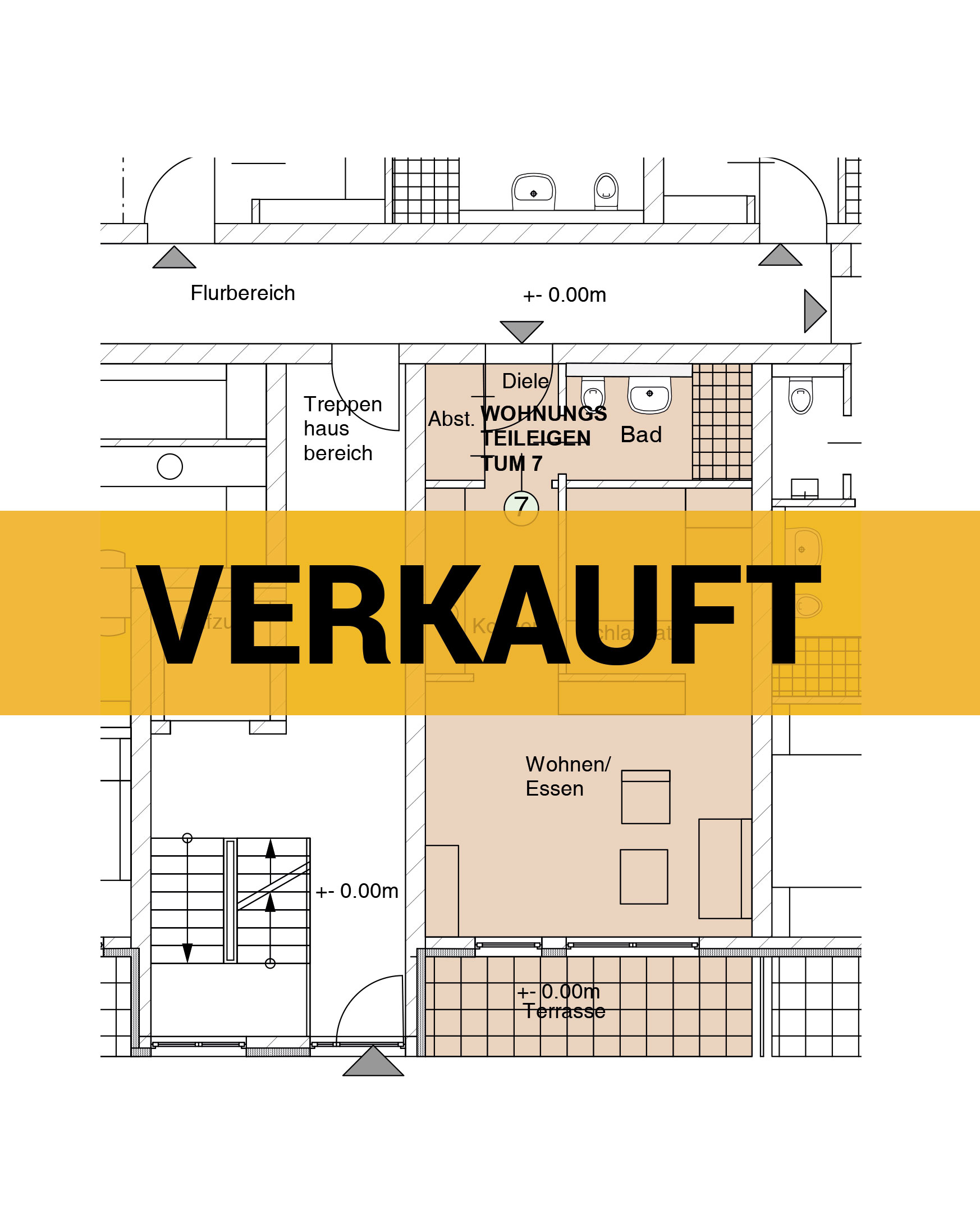 Grundriss einer Wohnung - verkauft