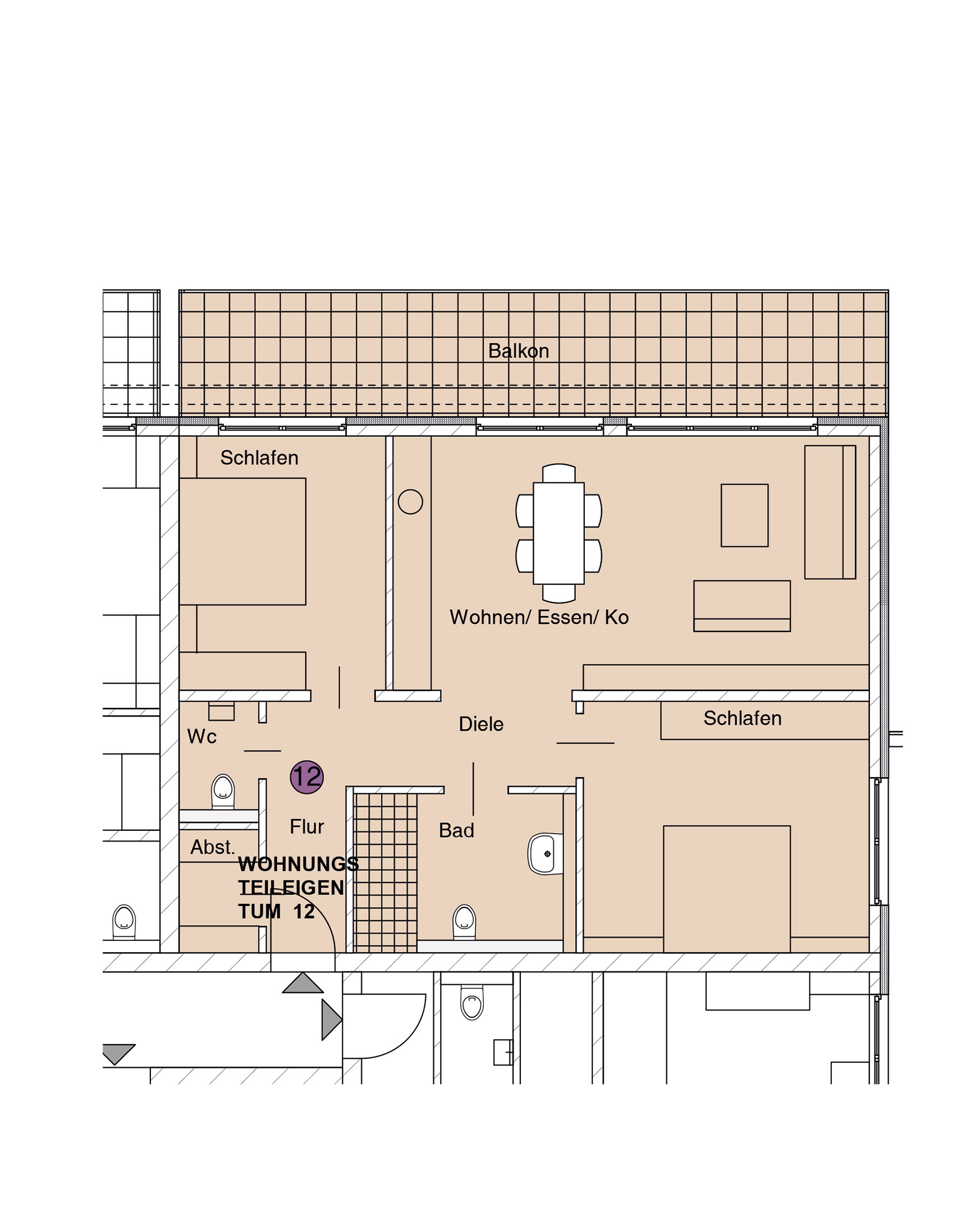 Grundriss einer Wohnung